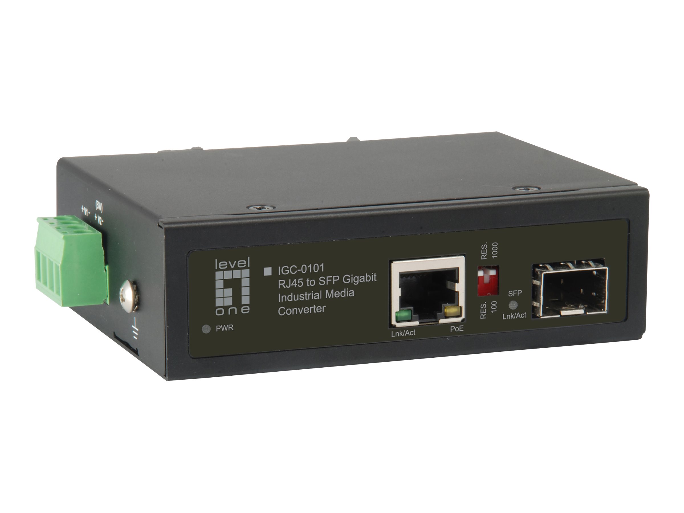 LevelOne IGC-0101 - Medienkonverter - 1GbE - 10Base-T 100Base-TX 1000Base-T 1000Base-X - RJ-45  SFP (mini-GBIC)