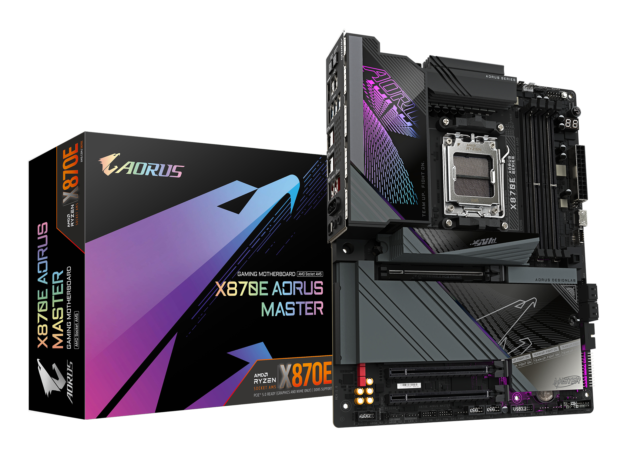 Gigabyte AORUS X870E MASTER - Motherboard - ATX - Socket AM5 - AMD X870E Chipsatz - USB-C 3.2 Gen 2x2, USB4, Ansicht 4