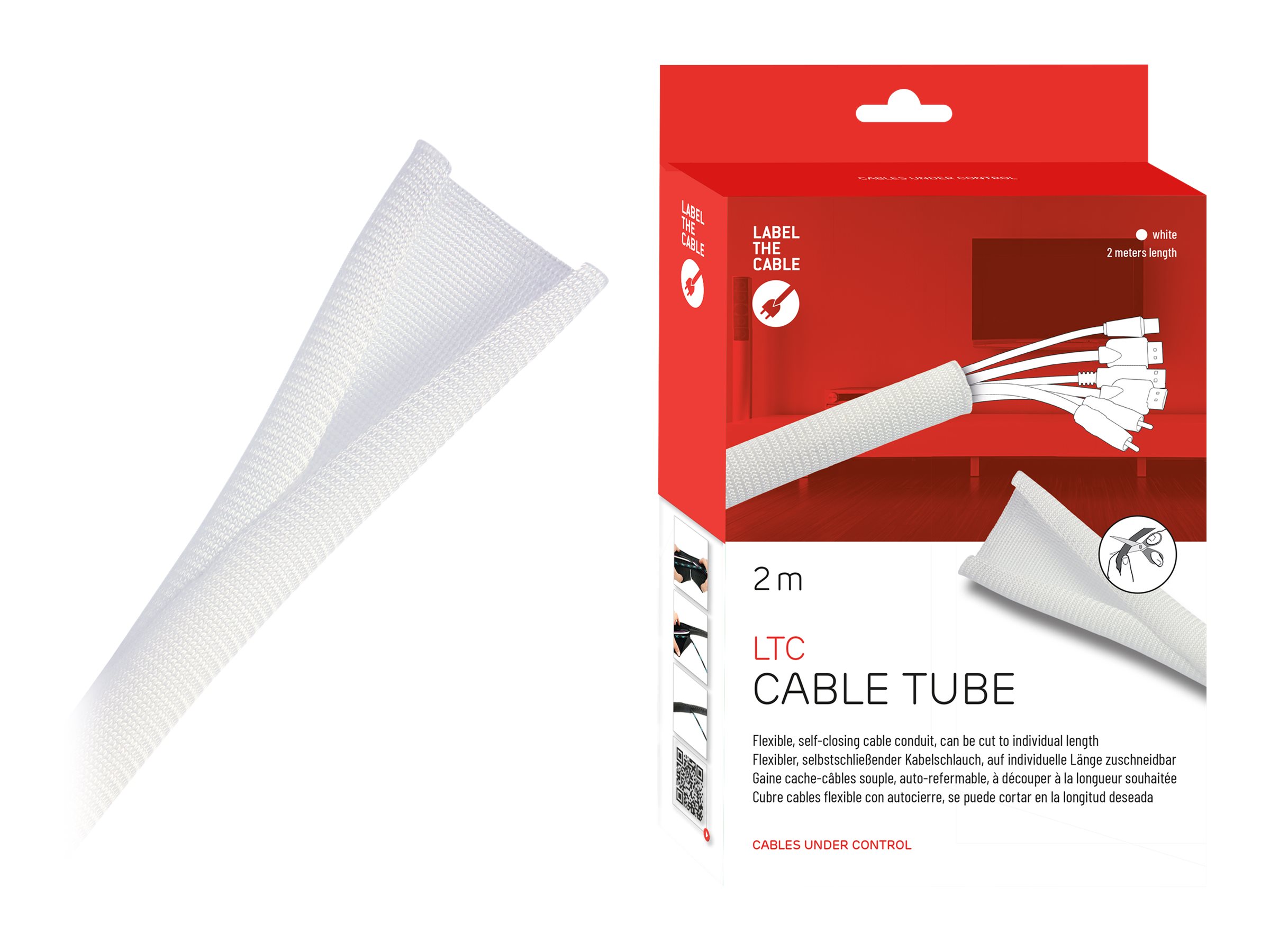 Label-the-cable LTC CABLE TUBE - Kabelschlauch - 2 m - weiß