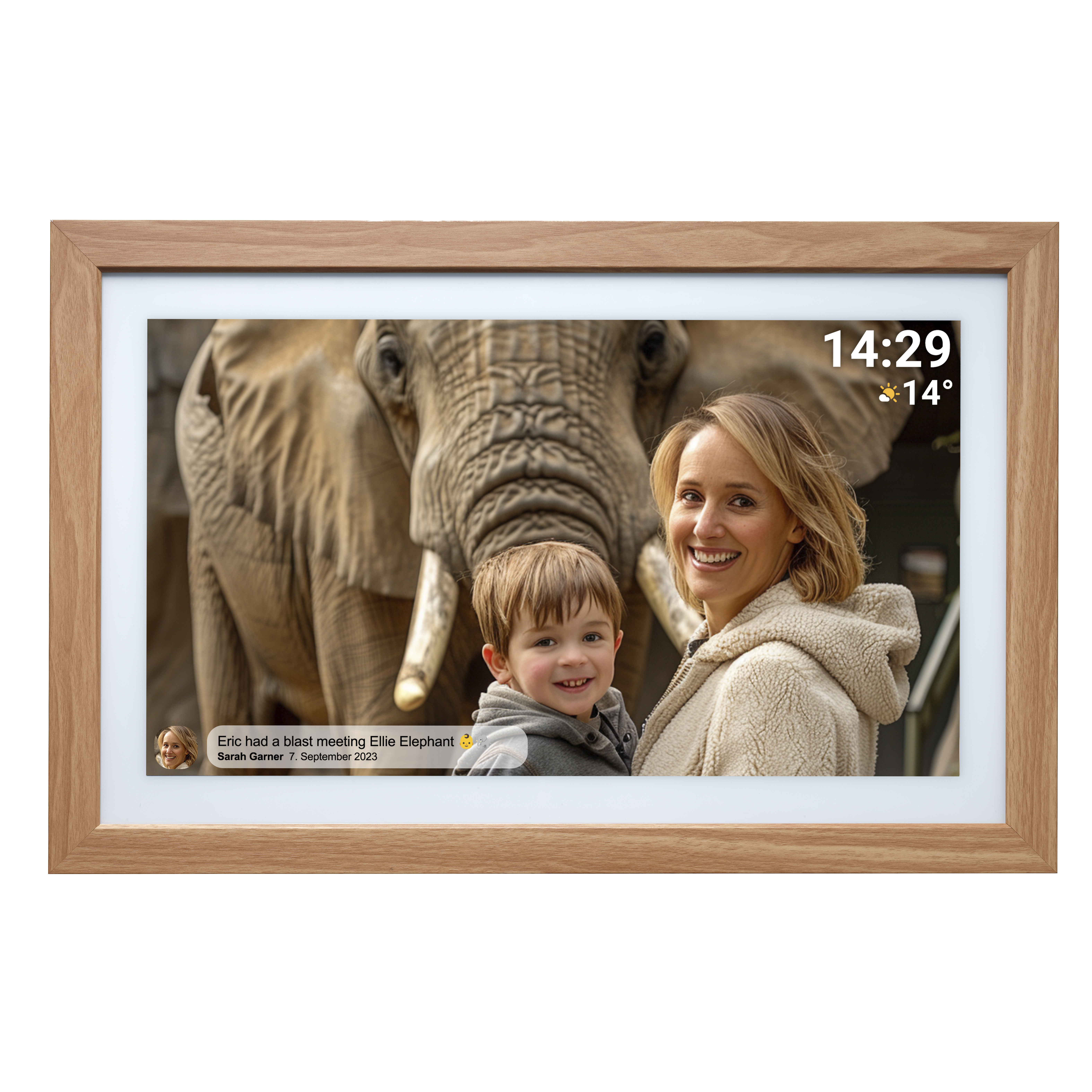 Inter Sales PFF-2162LW 21.5'' digitaler Bilderrahmen holzoptik - Digitaler Foto-Rahmen - 32 GB, Ansicht 2
