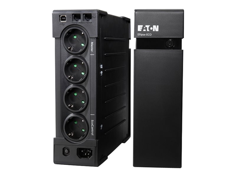 Eaton Ellipse ECO 650 USB DIN - USV (in Rack montierbar/extern) - Wechselstrom 230 V - 400 Watt - 650 VA - USB - Ausgangsanschlüsse: 4 - 2U - 48.3 cm (19")