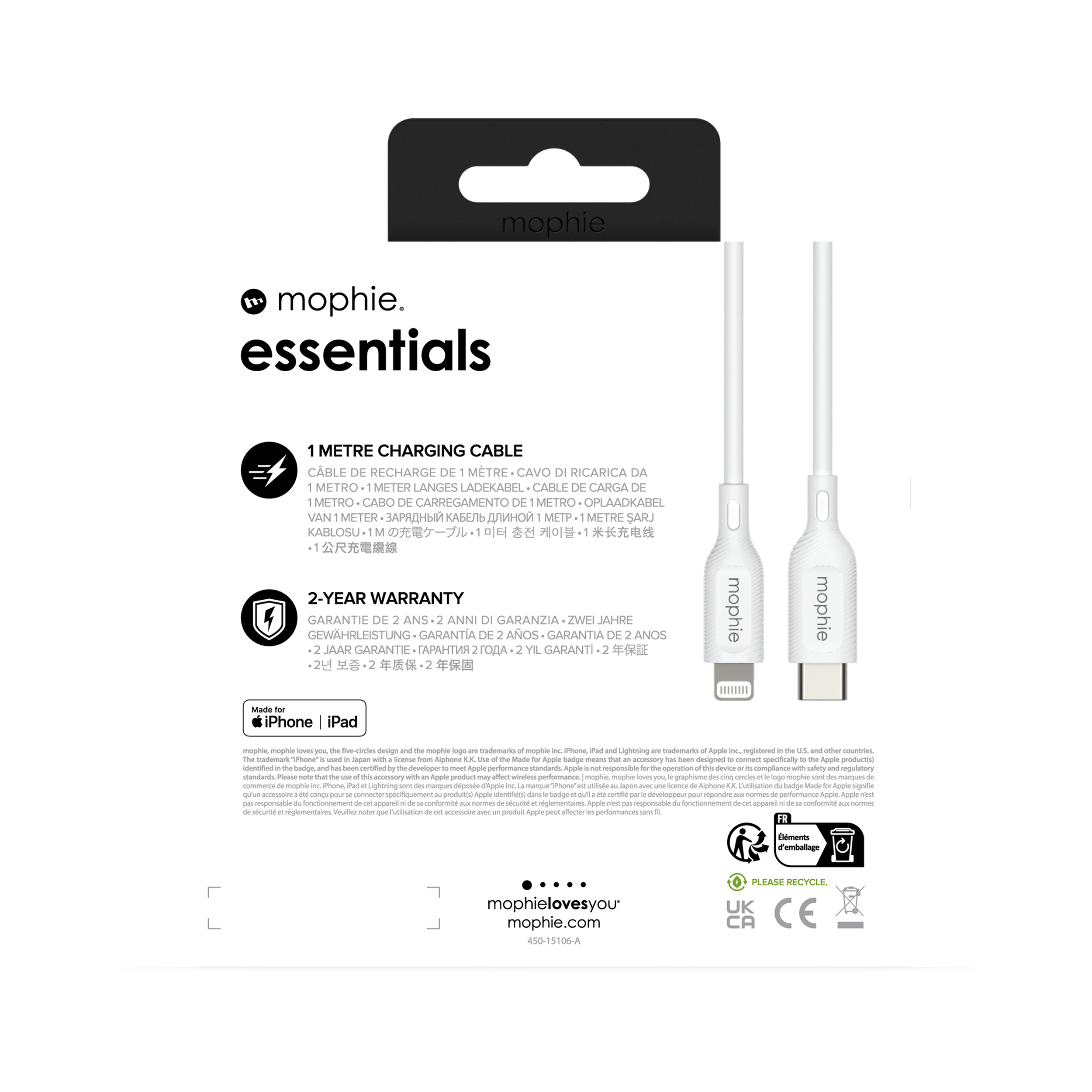 ZAGG mophie essentials - USB-Kabel - 24 pin USB-C (M), Ansicht 2