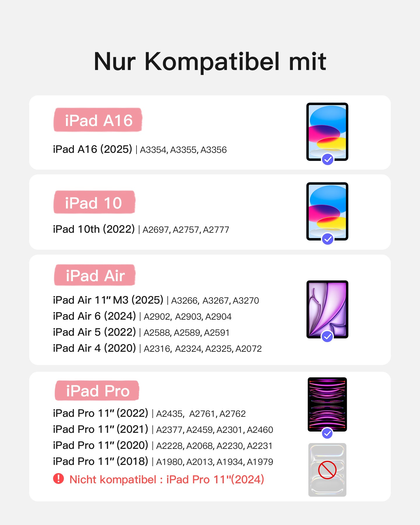 Inateck Keyboard iPad 11 Air 4/5Gen Com. pink - Tastatur - TL: Deutsch, QWERTZ, Ansicht 3