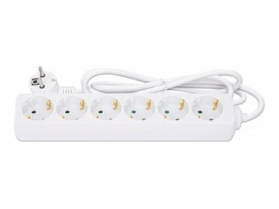 Manhattan Steckdosenleiste - AC 220-250 V - 3680 Watt - Eingabe, Eingang Typ F - Ausgangsanschlüsse: 6 (Typ F), Ansicht 2
