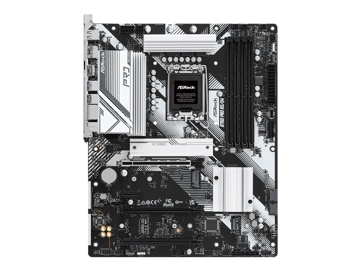 ASRock B760 PRO RS/D4 - Motherboard - ATX - LGA1700-Sockel - B760 Chipsatz - USB 3.2 Gen 1, USB-C 3.2 Gen2, USB-C 3.2 Ge