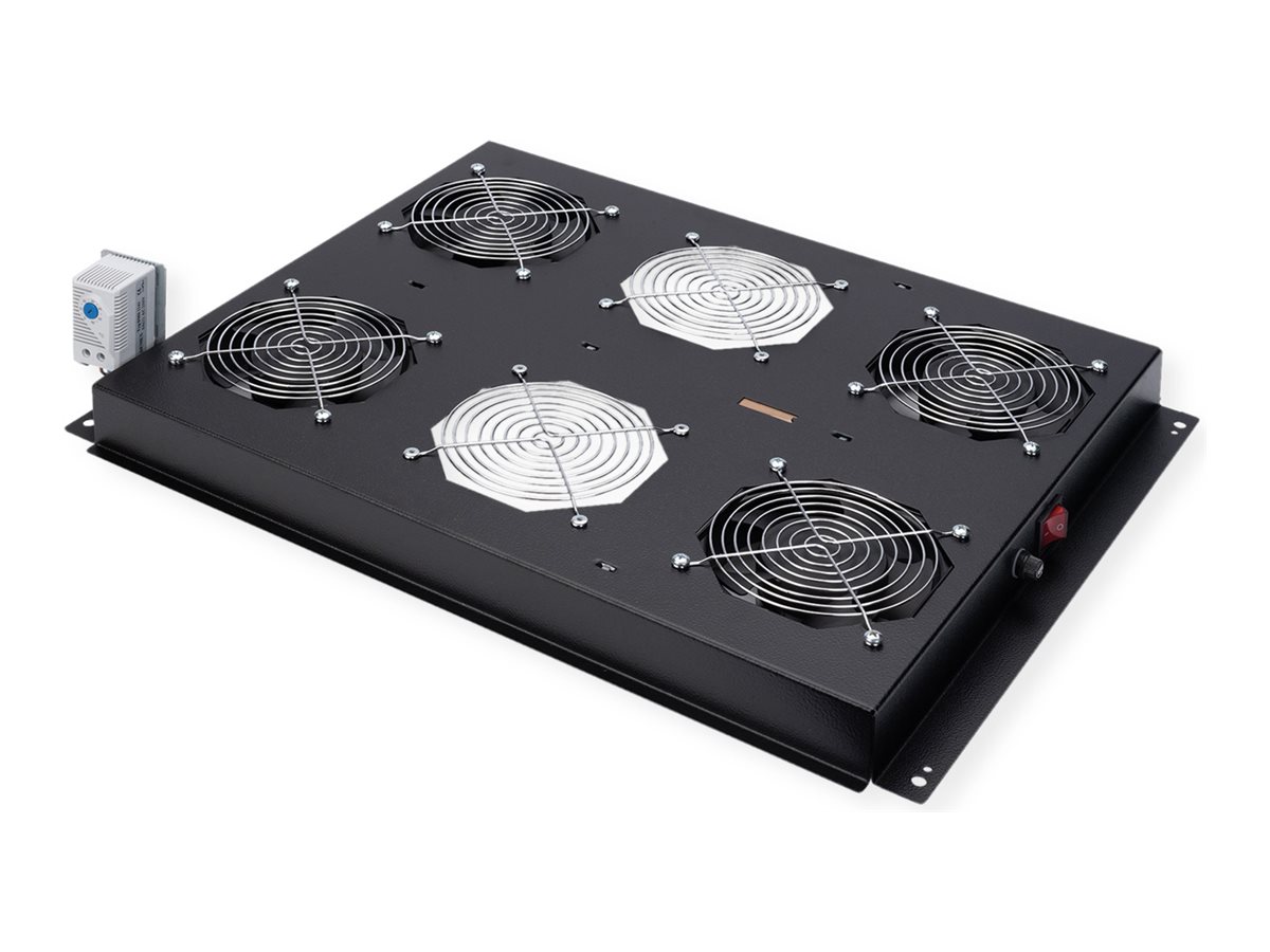 ROLINE 19 Zoll Dachlüftereinheit 4 Lüfte Thermostat schwarz, Ansicht 2