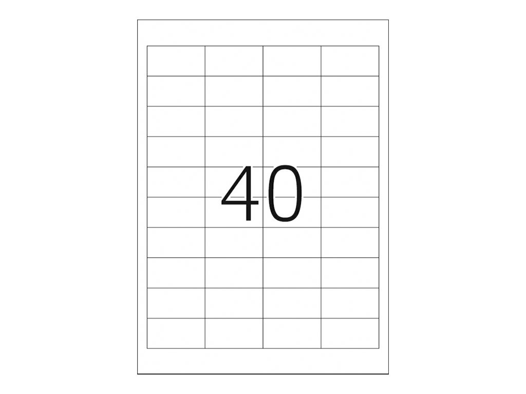 HERMA Premium - Papier - matt - permanent selbstklebend - weiß - 48.5 x 25.4 mm 4000 Etikett(en) (100 Bogen x 40)