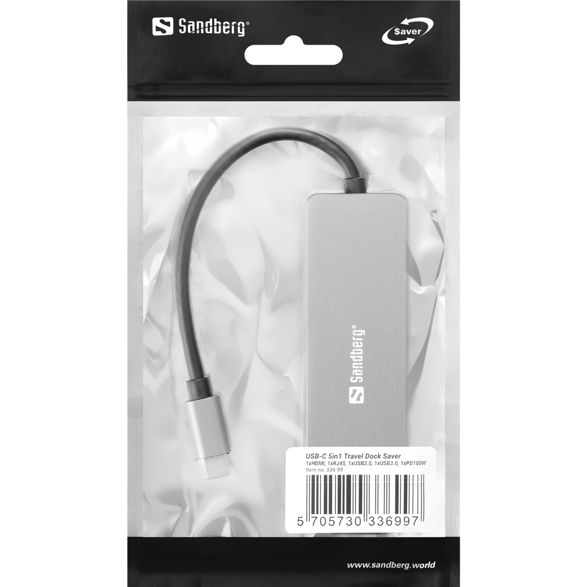 SANDBERG Dockingstation - USB-C - HDMI - 1GbE, Ansicht 2