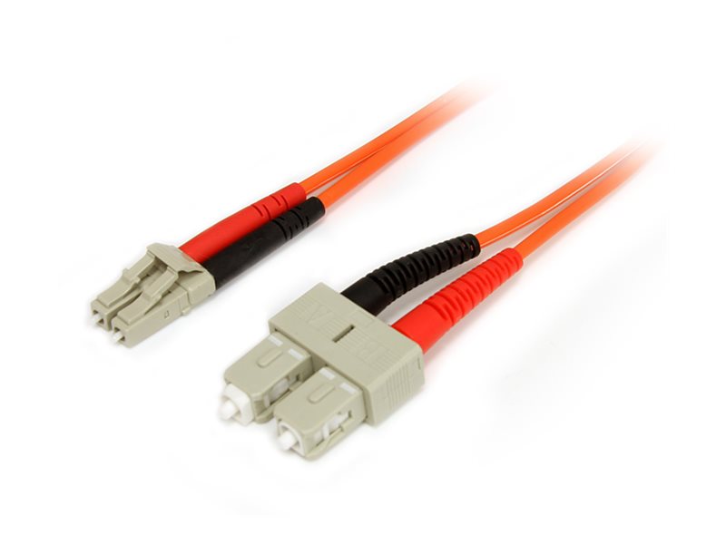 StarTech.com 2m Fiber Optic Cable - Multimode Duplex 50/125 - LSZH - LC/SC - OM2 - LC to SC Fiber Patch Cable - Netzwerkkabel - LC Multi-Mode (M)