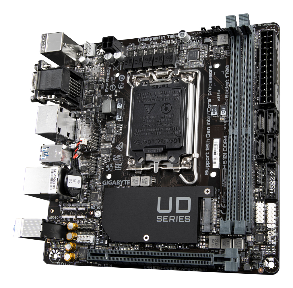 Gigabyte H610I DDR4 - 1.0 - Motherboard - Mini-ITX - LGA1700-Sockel - H610 Chipsatz, Ansicht 2