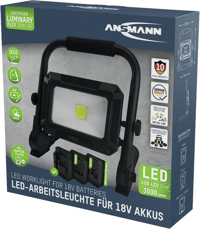 Ansmann FL30W 18V Akku-LED-Baustrahler schwarz 30 W, Ansicht 2
