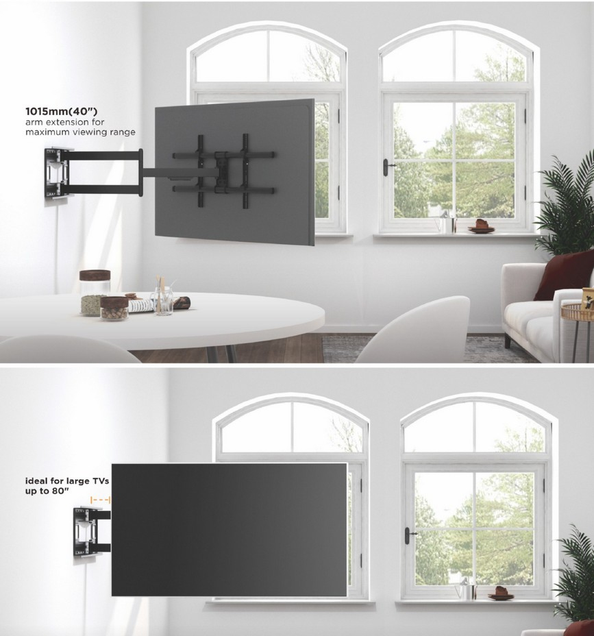 Equip Befestigungskit (Wandmontagehalterung, Schrauben) - Voll beweglich - für (Curved) LCD-Display - 109.2-190.5 cm, Ansicht 2