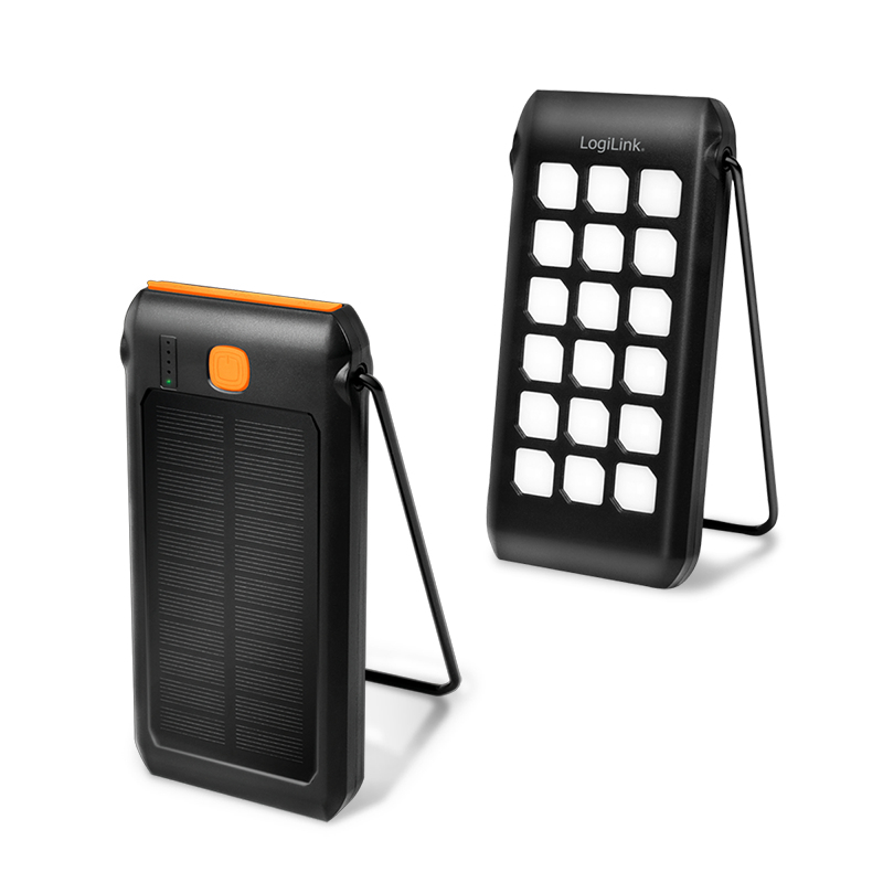 LogiLink Solar Power Bank 10.000 mAh PD 18W black, Ansicht 2
