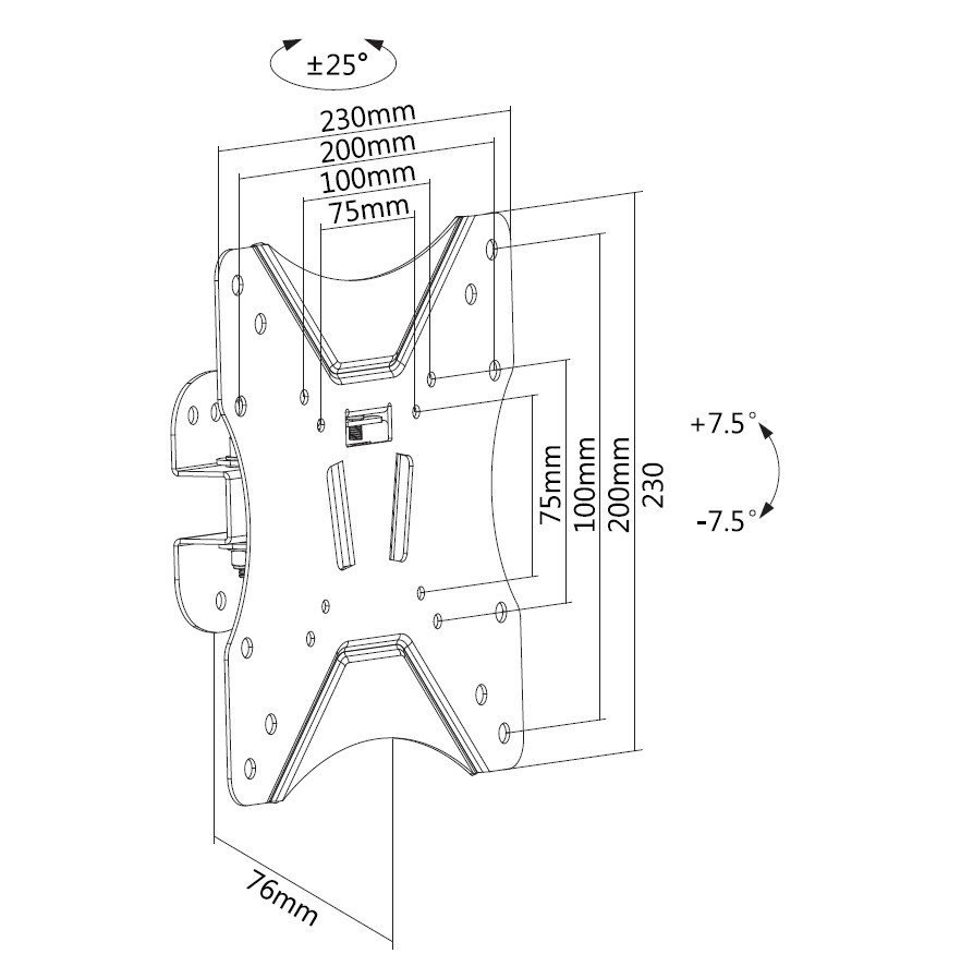 Equip Befestigungskit (schwenkbare Wandhalterung) - für LCD-Display - Bildschirmgröße: 58.4-106.7 cm (23-42), Ansicht 3