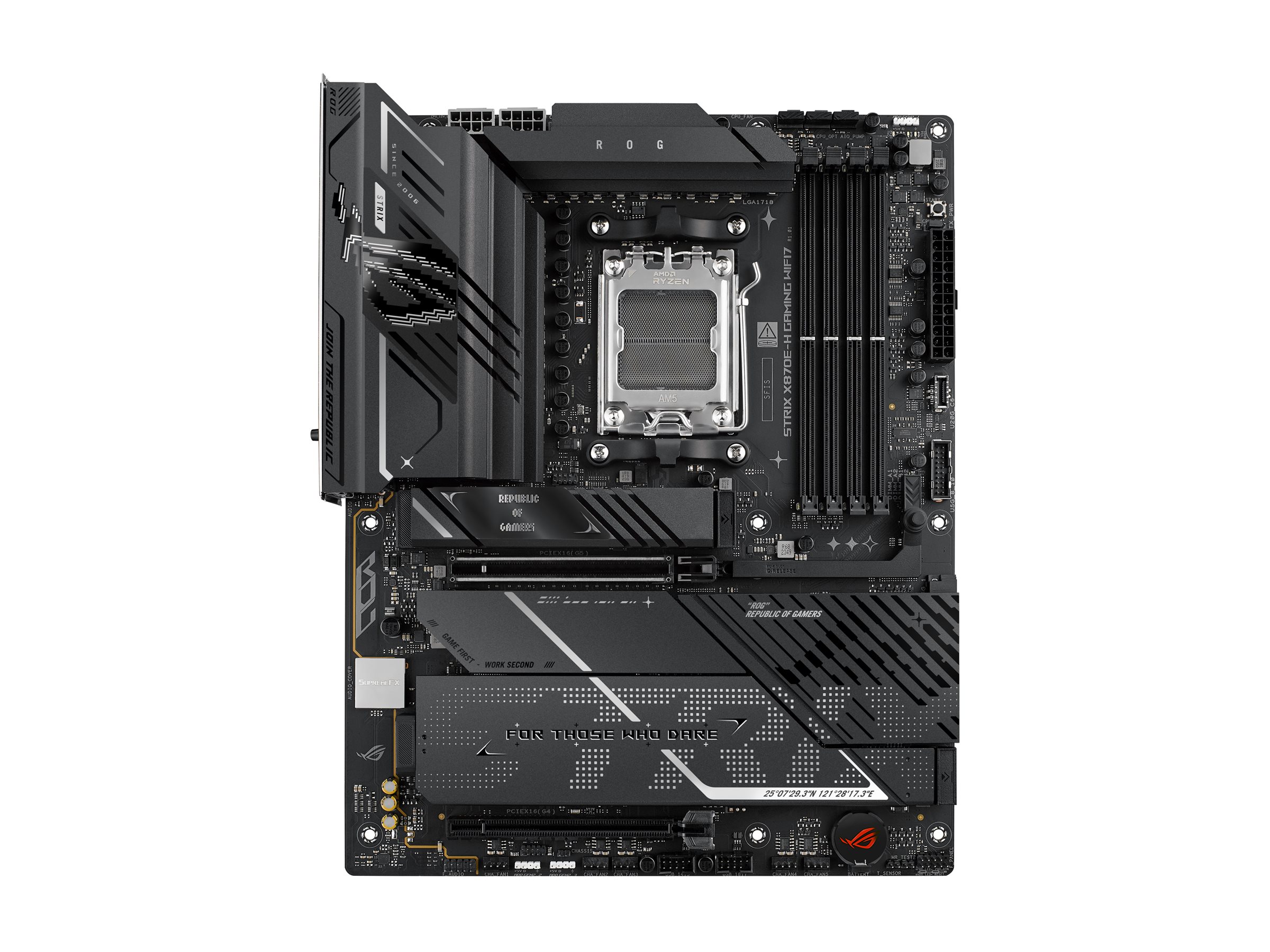 ASUS ROG STRIX X870E-H GAMING WIFI7 - Motherboard - ATX - Socket AM5 - AMD X870E Chipsatz - USB4, USB-C 3.2 Gen 2x2, USB-C 3.2 Gen2, USB 3.2 Gen 2, USB 3.2 Gen 1 - Wi-Fi 7, 5 Gigabit Ethernet, Bluetooth - Onboard-Grafik (CPU erforderlich)