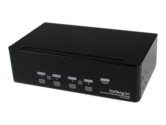 StarTech.com 4 Port Dual DVI USB KVM Switch Umschalter mit Audio und USB 2.0 Hub