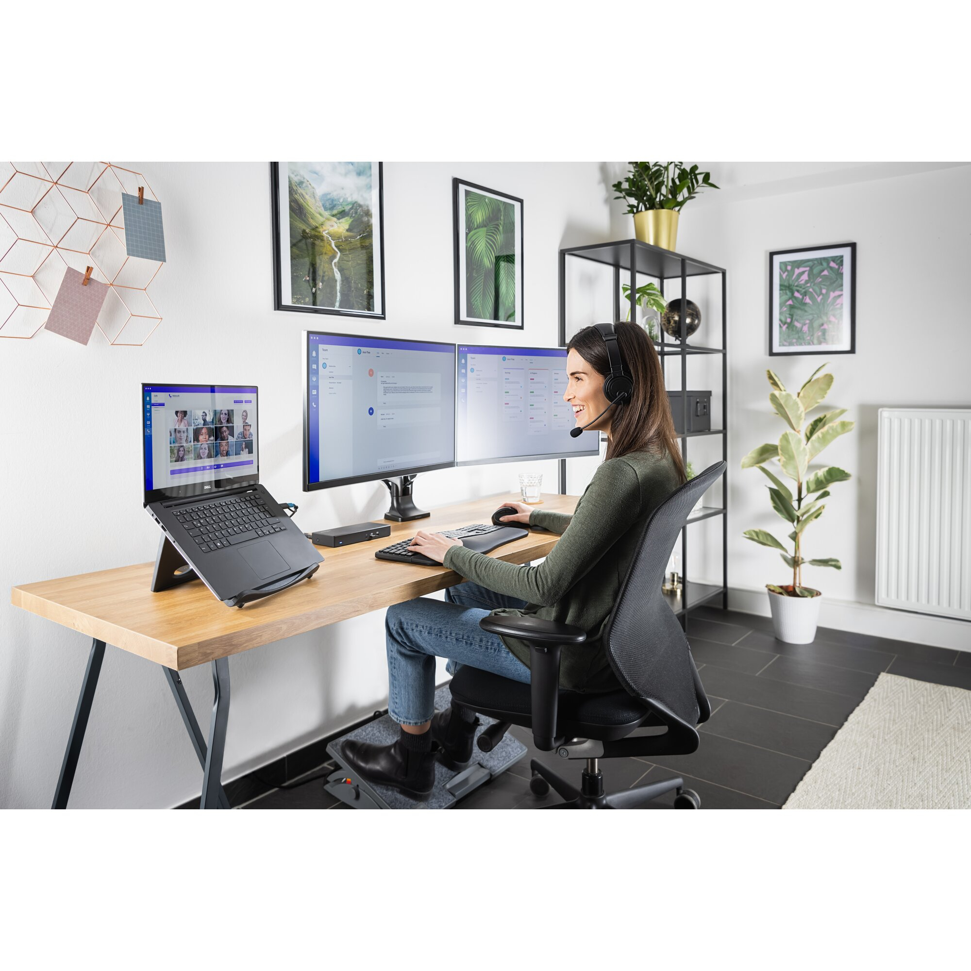 Kensington SmartFit One-Touch Height Adjustable Dual Monitor Arm - Befestigungskit - einstellbarer Arm - für 2 Monitore, Ansicht 3