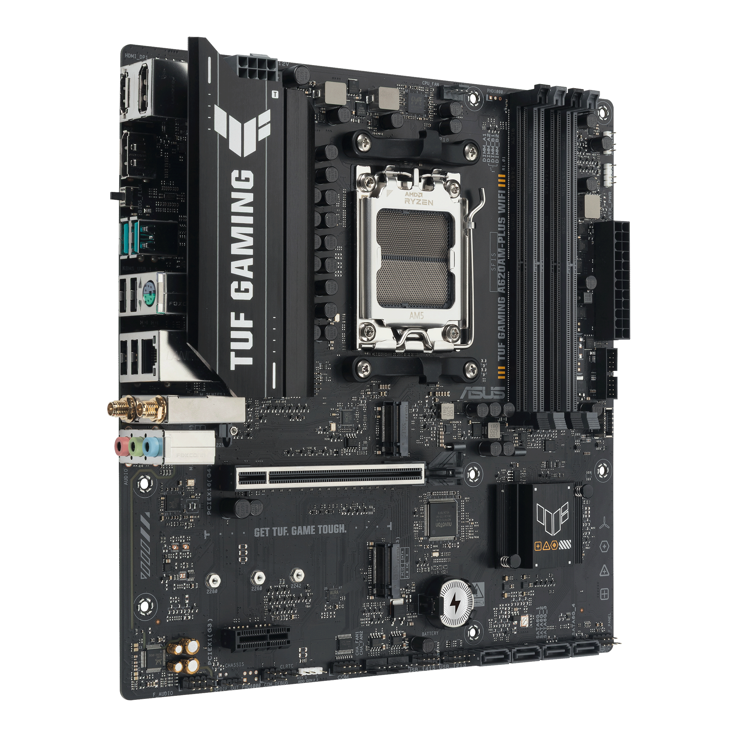 ASUS TUF GAMING A620AM-PLUS WIFI - Motherboard - micro ATX - Socket AM5 - AMD A620A Chipsatz - 2.5 GB LAN, Bluetooth, Ansicht 2