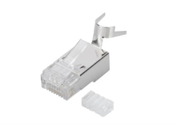 DIGITUS Modularstecker für Rundkabel, CAT 6A, geschirmt, Pass through Stecker