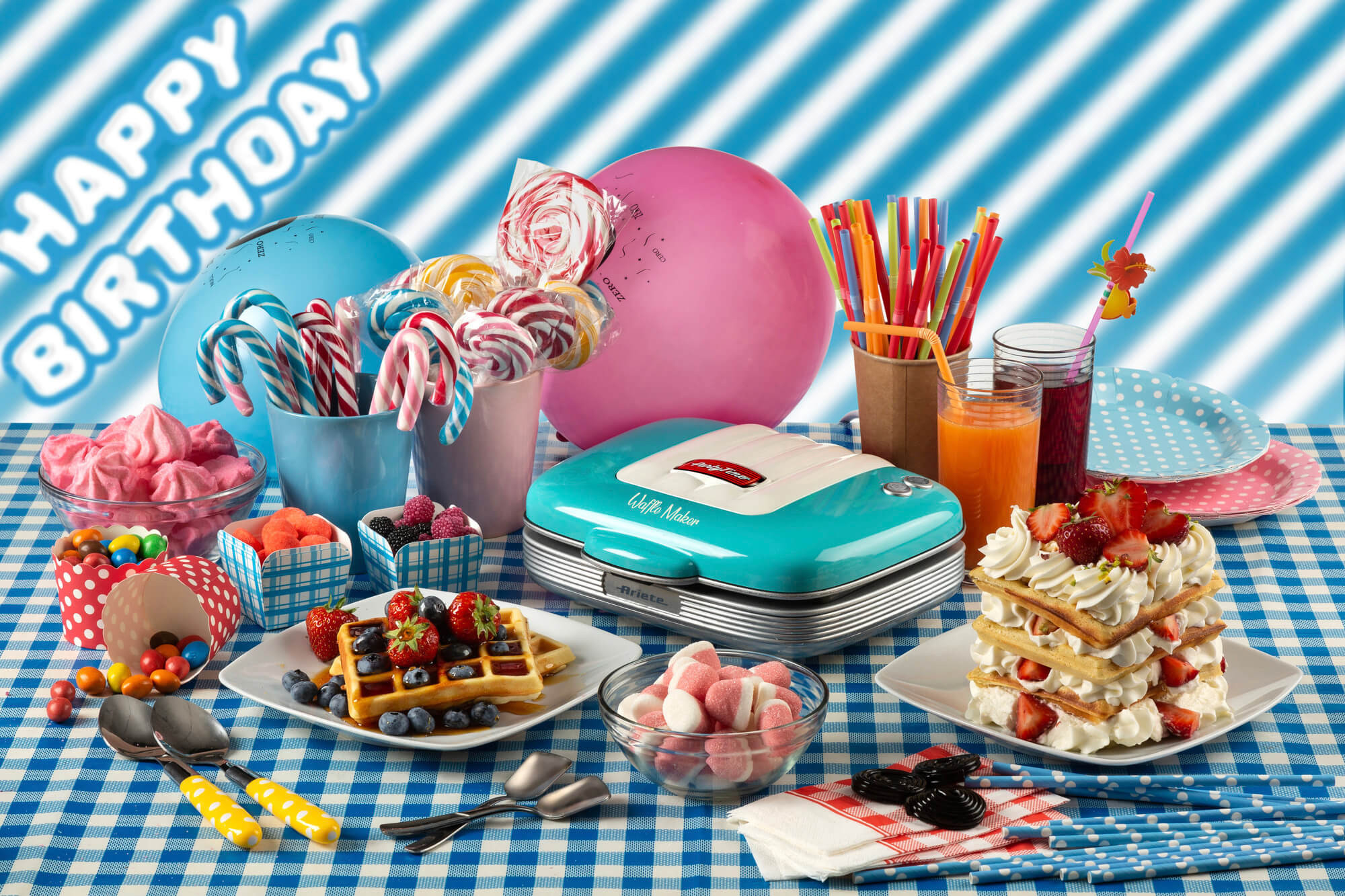 Ariete 1973/01 - 2 Waffel(n) - Rechteckig - Hellblau - 700 W - 210 mm - 250 mm, Ansicht 3