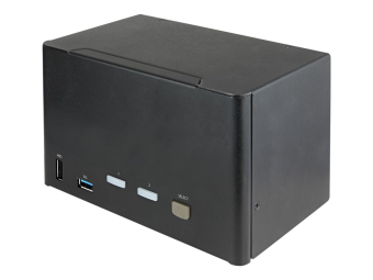StarTech.com 2 Port Quad Monitor DisplayPort KVM Switch - 4K 60 Hz UHDR - DP 1.2 KVM Switch mit USB 3.0 Hub mit 2x USB 3.0(5 Gbits) und 4x USB 2.0 HID Anschlüssen Audio - Hotkey - TAA (SV231QDPU34K)