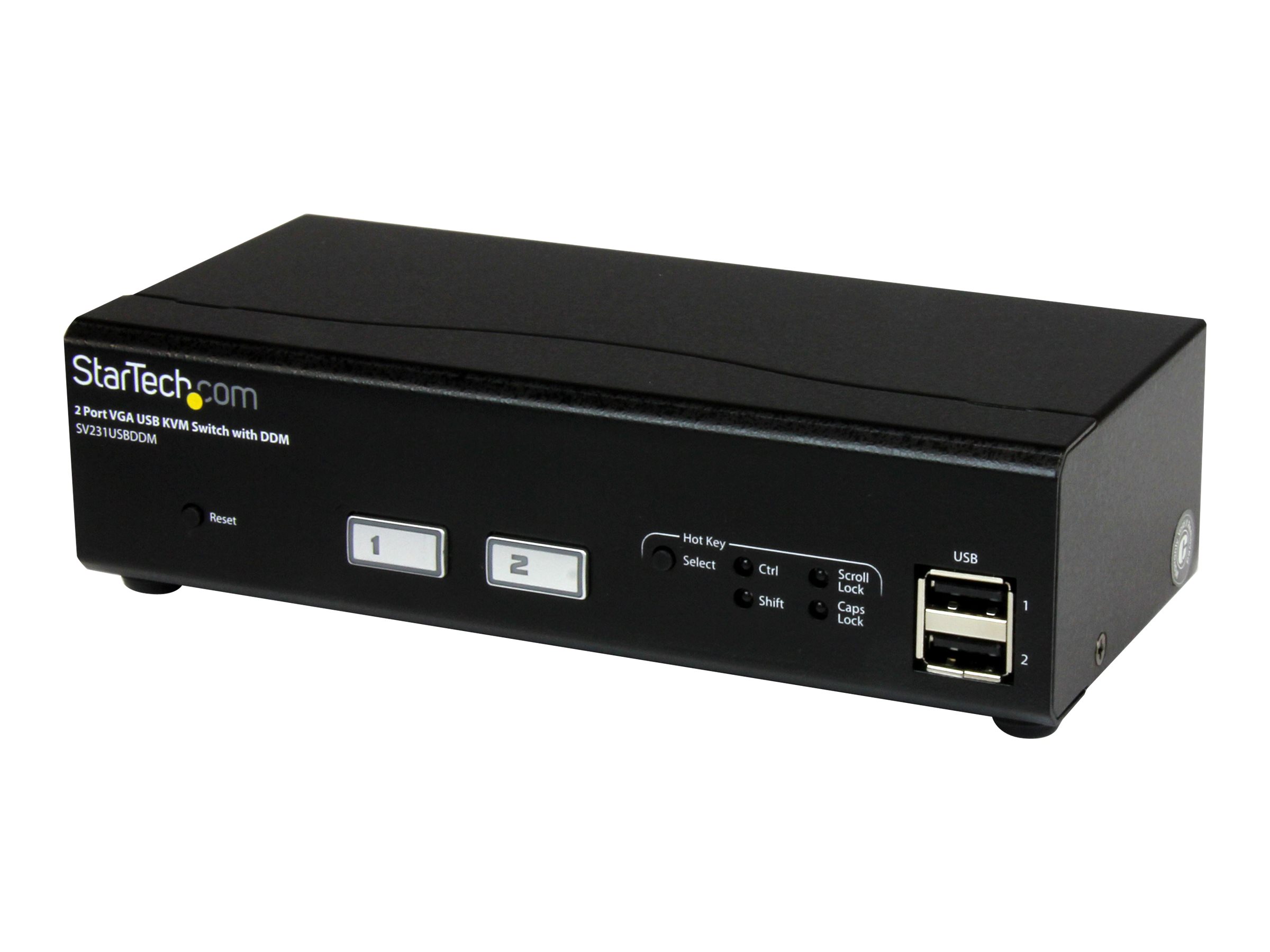 StarTech.com 2 Port USB VGA KVM Switch mit DDM Fast Switching und Kabeln