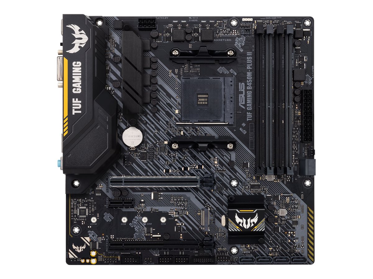 ASUS TUF GAMING B450M-PLUS II - Motherboard - micro ATX - Socket AM4 - AMD B450 Chipsatz - USB-C Gen1 USB 3.2 Gen 1 USB 3.2 Gen 2 - Gigabit LAN - Onboard-Grafik (CPU erforderlich)