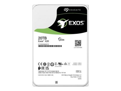 Seagate Exos X20 ST20000NM007D - 24/7 Dauerbetrieb Enterprise Festplatte - 20 TB - intern - 3.5" (8.9 cm) - SATA 6Gb/s - 7200 rpm - Puffer: 256 MB