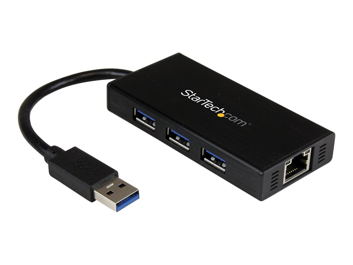 StarTech.com 3 Port USB 3.0 Hub mit Gigabit Ethernet Adapter aus Aluminum, Ansicht 5