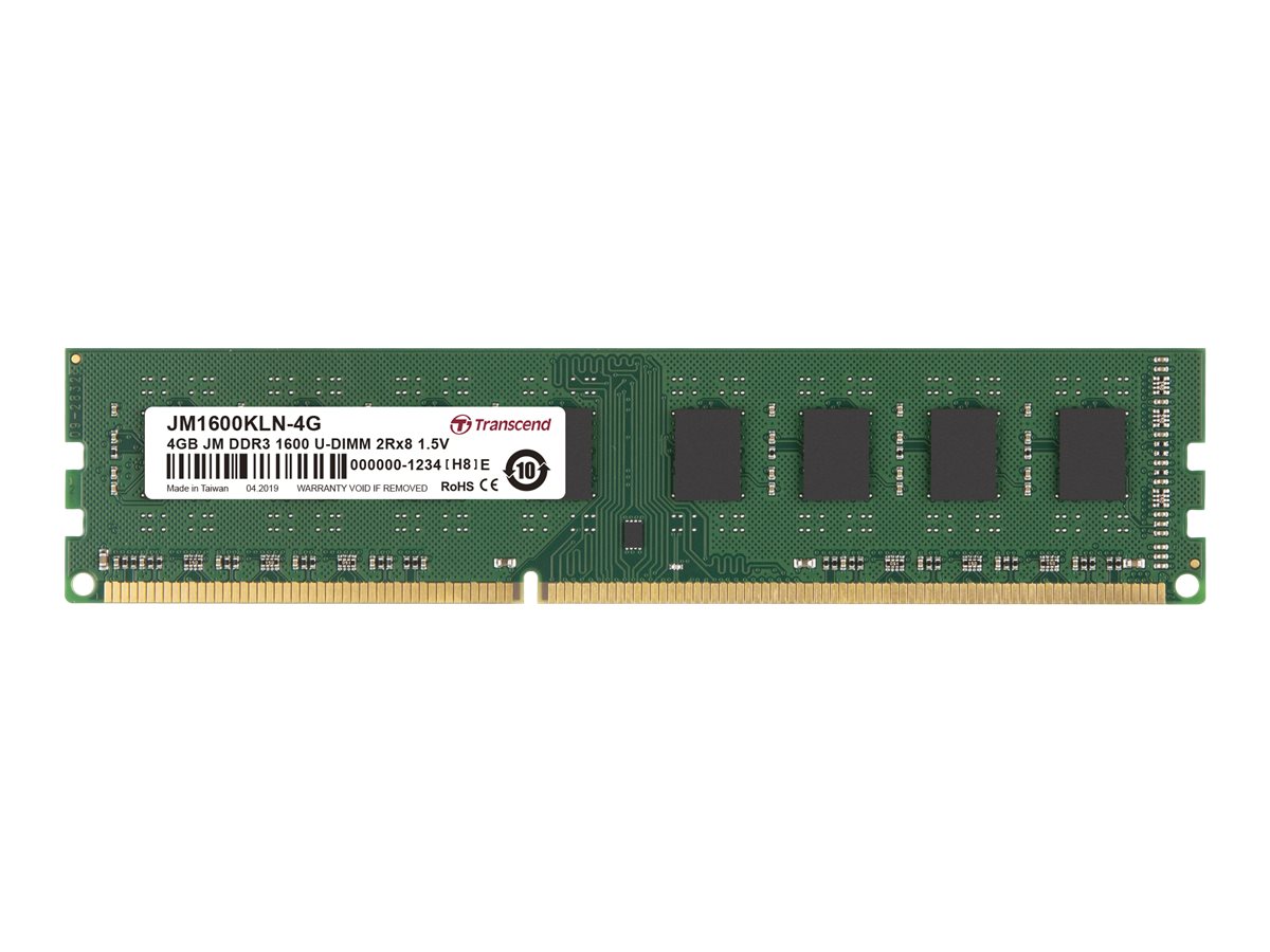 TRANSCEND 4GB JM DDR3 1600MHZ U-DIMM 2RX8 (JM1600KLN-4G)