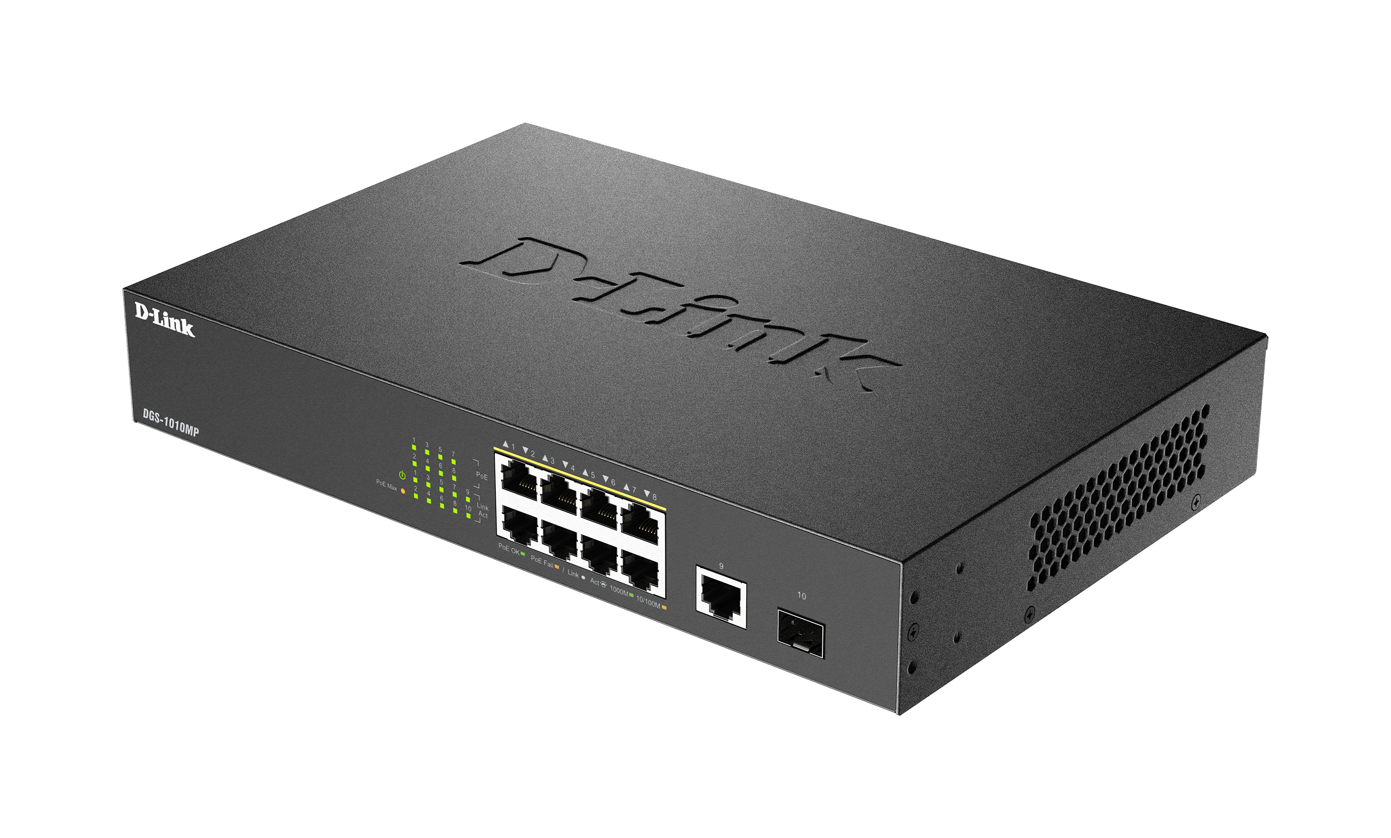 D-Link DGS 1010MP - Switch - unmanaged - 8 x 10/100/1000 (PoE+), Ansicht 2