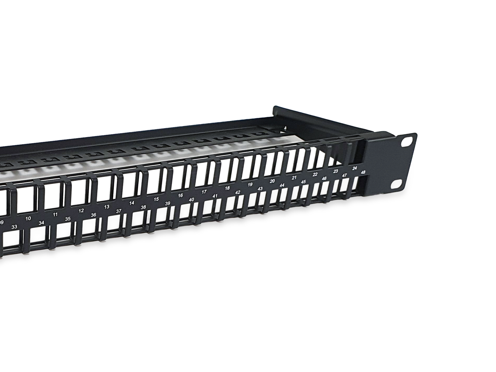Equip 48-Port Keystone Cat.6 Ungeschirmtes Patchpanel - Schwarz - RJ-45 - Cat6 - Schwarz - Stahl - 1U - 482,6 mm, Ansicht 4