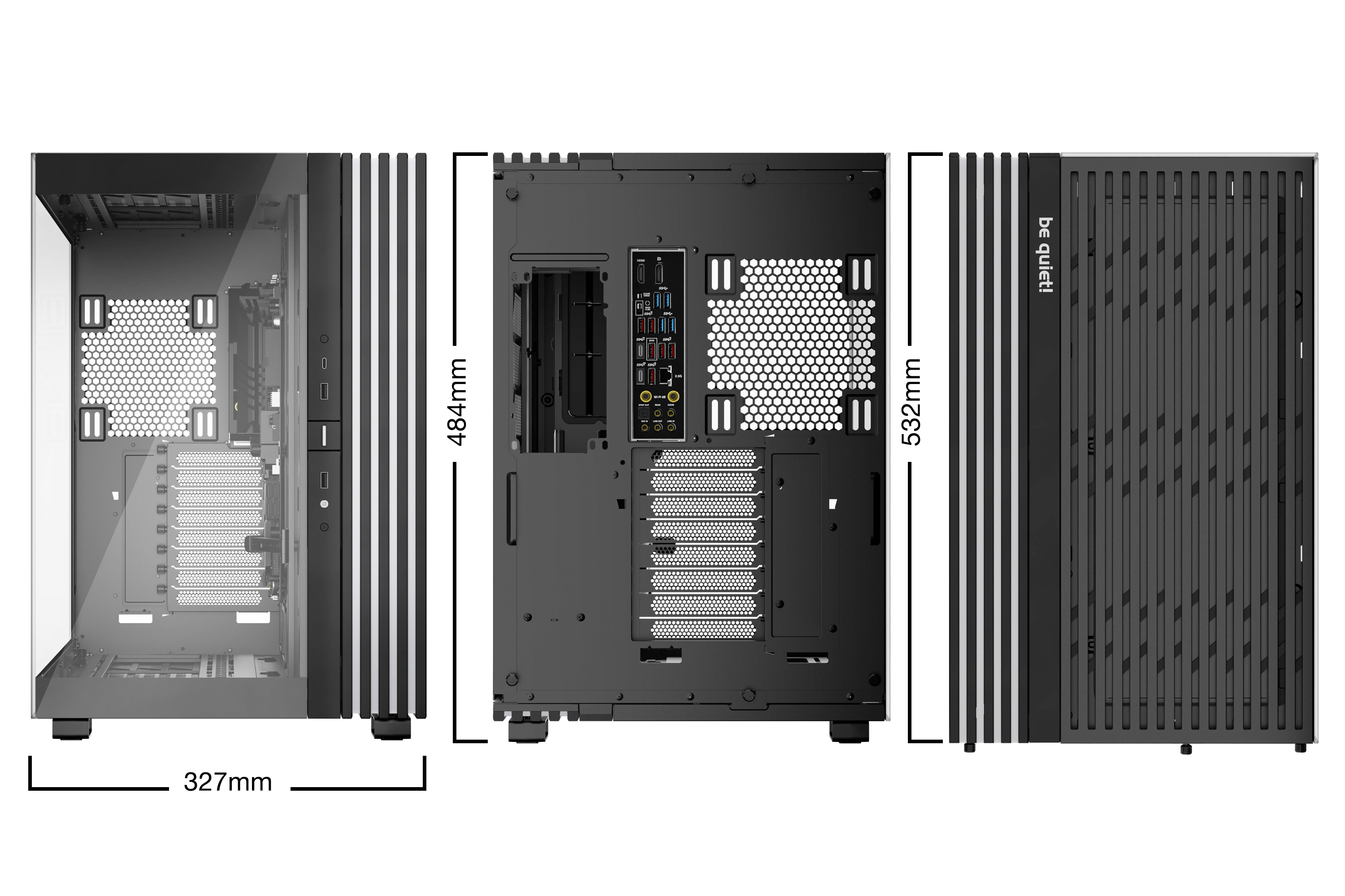 Be Quiet! Light Base 900 DX - FT - E-ATX - Seitenteil mit Fenster (Glas) - Schwarz, Ansicht 3
