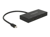 Delock Displayport 1.2 Splitter 1 x mini Displayport in > 4 x Displayport out 4K - Video-/Audio-Splitter - 4 x DisplayPort - Desktop