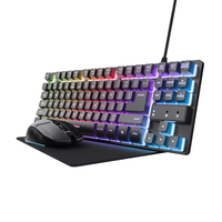 Trust GXT 794 Tastatur Maus enthalten Gaming USB Deutsch Schwarz 25393 - Maus - 4.800 dpi