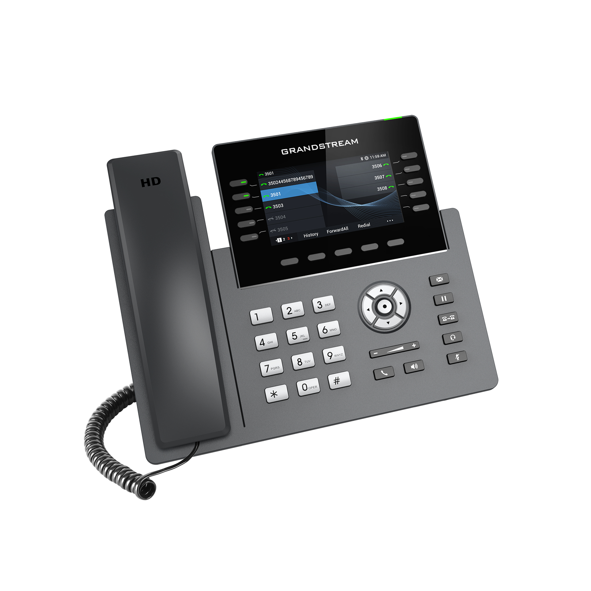 Grandstream GRP2615 - VoIP-Telefon mit Rufnummernanzeige/Anklopffunktion - IEEE 802.11a/b/g/n/ac (Wi-Fi), Ansicht 2