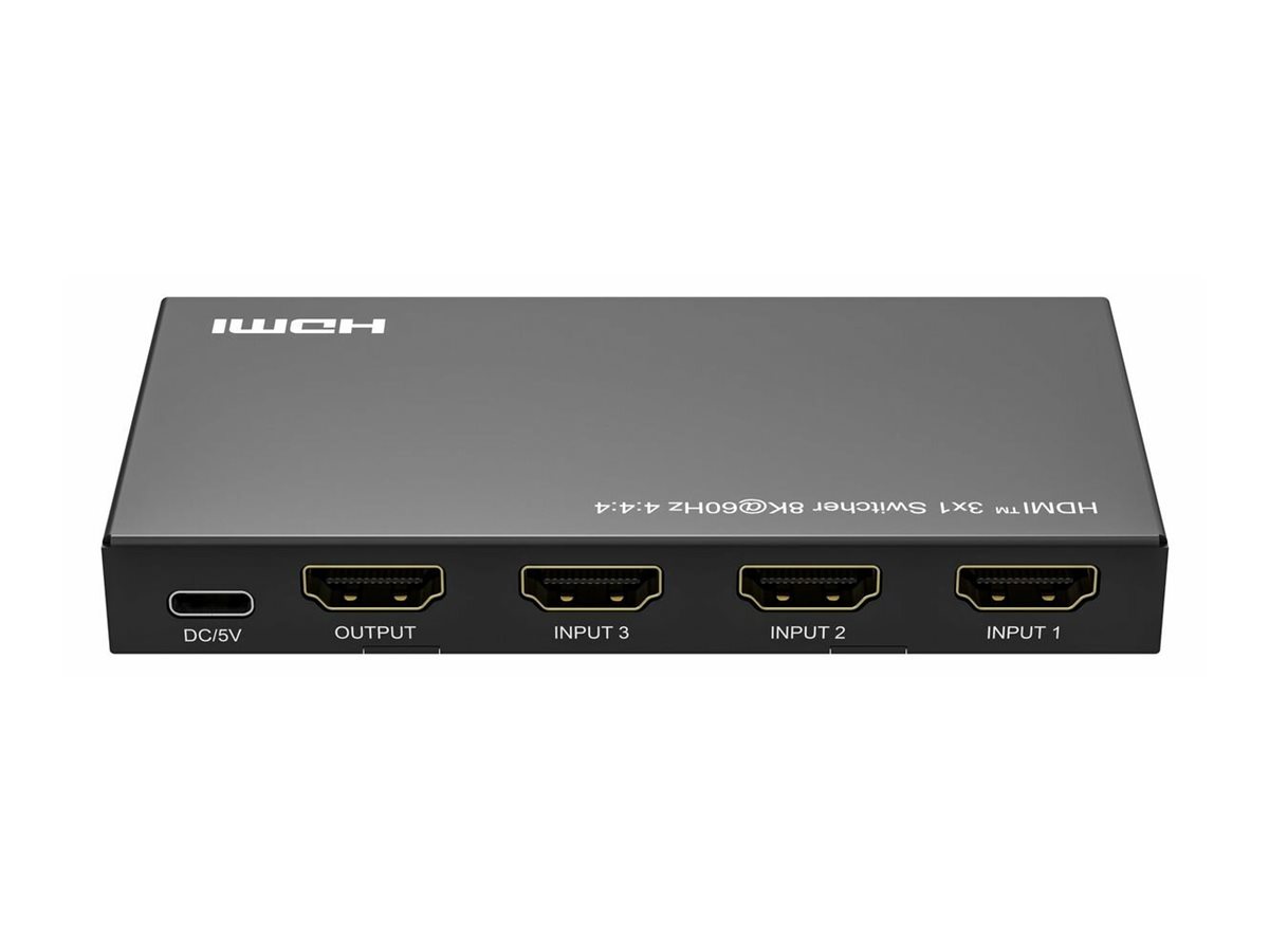 MicroConnect 8Ka60Hz HDMI Switch 3x1 HDCP 2.3 w/Remote control, Ansicht 2