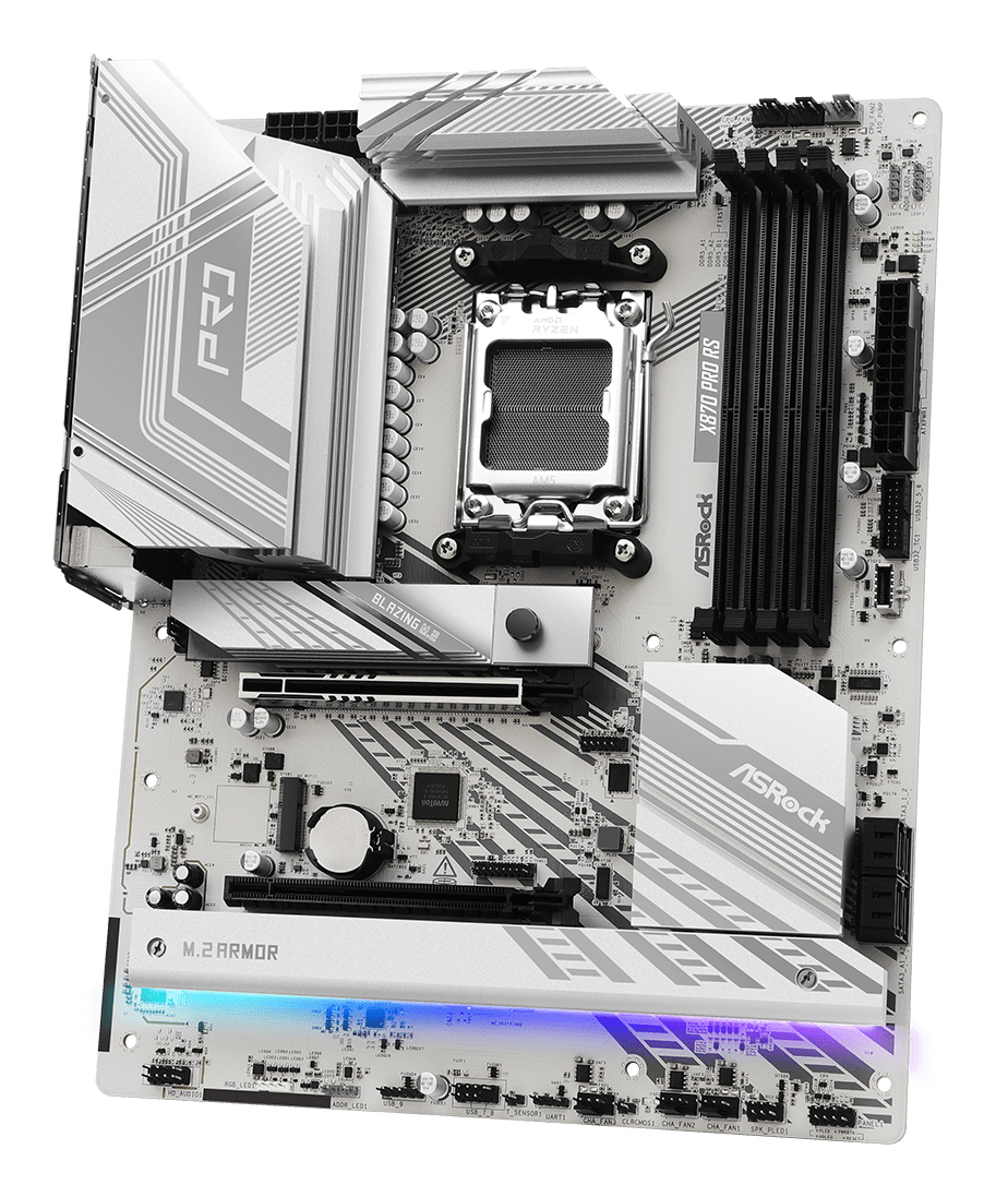 ASRock X870 Pro RS - Motherboard - ATX - Socket AM5 - AMD X870 Chipsatz - USB4, USB 3.2 Gen 1, USB-C 3.2 Gen 2x2, Ansicht 2