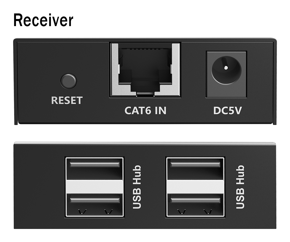 DIGITUS USB 2.0 CAT Extender, 4 Port USB-A, 150m, Ansicht 3