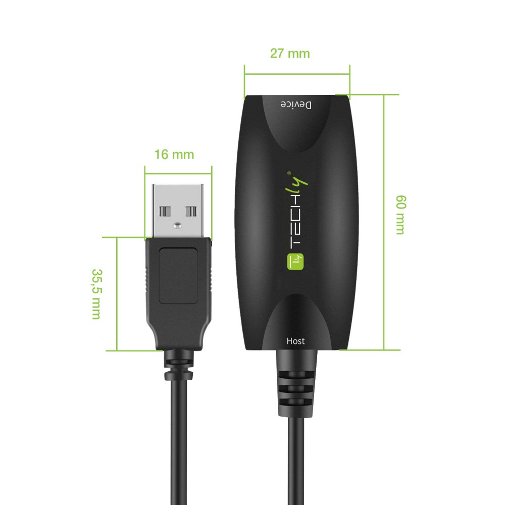Techly USB-Verlängerungskabel - USB Typ A (W), Ansicht 2