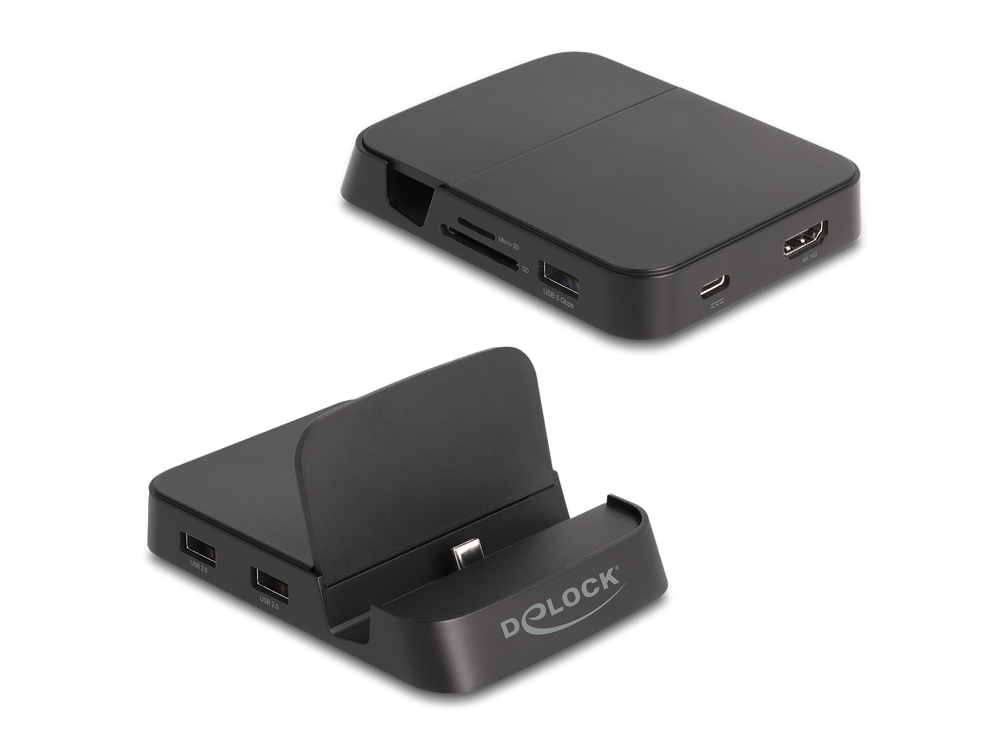 Delock Smartphone Dockingstation 4K mit integrierter Halterung, Ansicht 3
