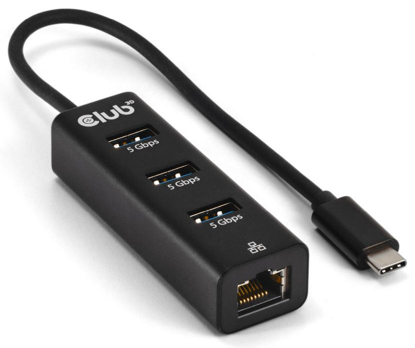 Club 3D CSV-1549 - Hub - USB Typ-C - 3 x USB 3.2 Gen1 + 1 x 10/100/1000, Ansicht 2