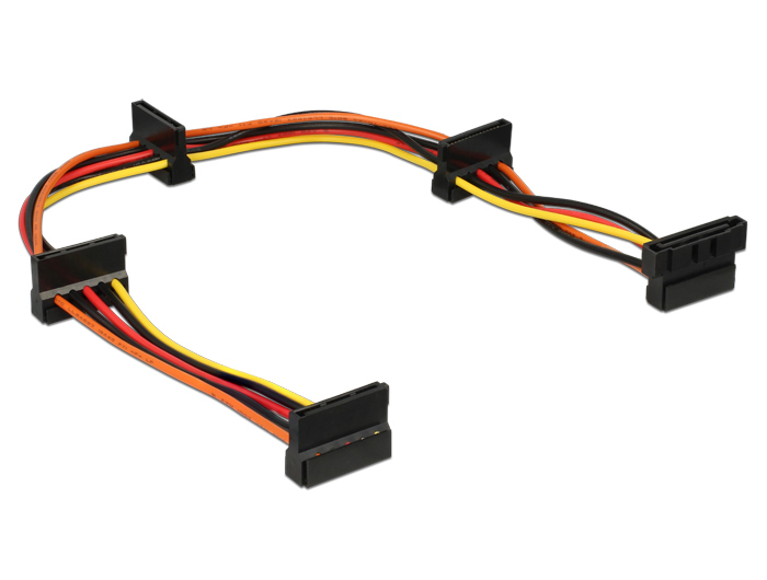 Delock 60141, 0,4 m, SATA 15-Pin, Männlich, Männlich, Mehrfarbig