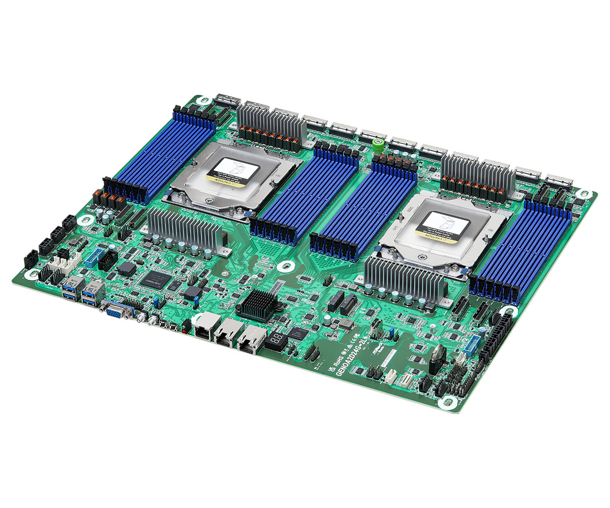 ASRock Industrial GENOA2D24G-2L+ - Motherboard - 2 Unterstützte CPUs - AMD SP5 - proprietär, 16.9x13.8 (430x350mm), Ansicht 2