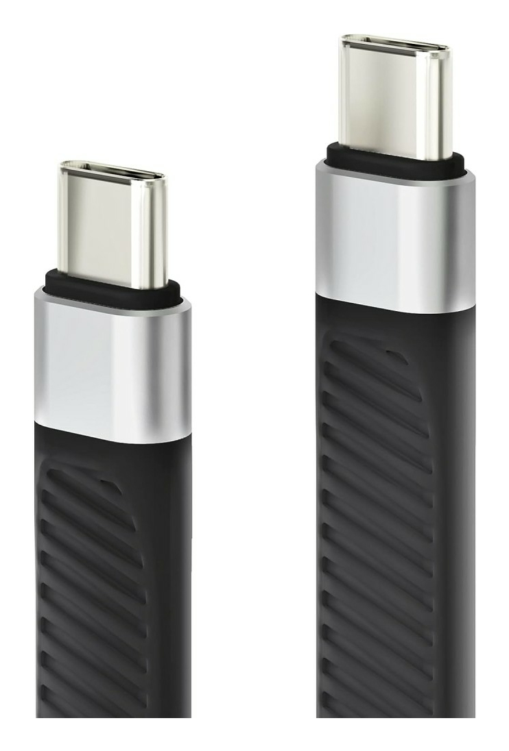 Techly USB-C Stecker auf Stecker kurz flaches FPC, Ansicht 2