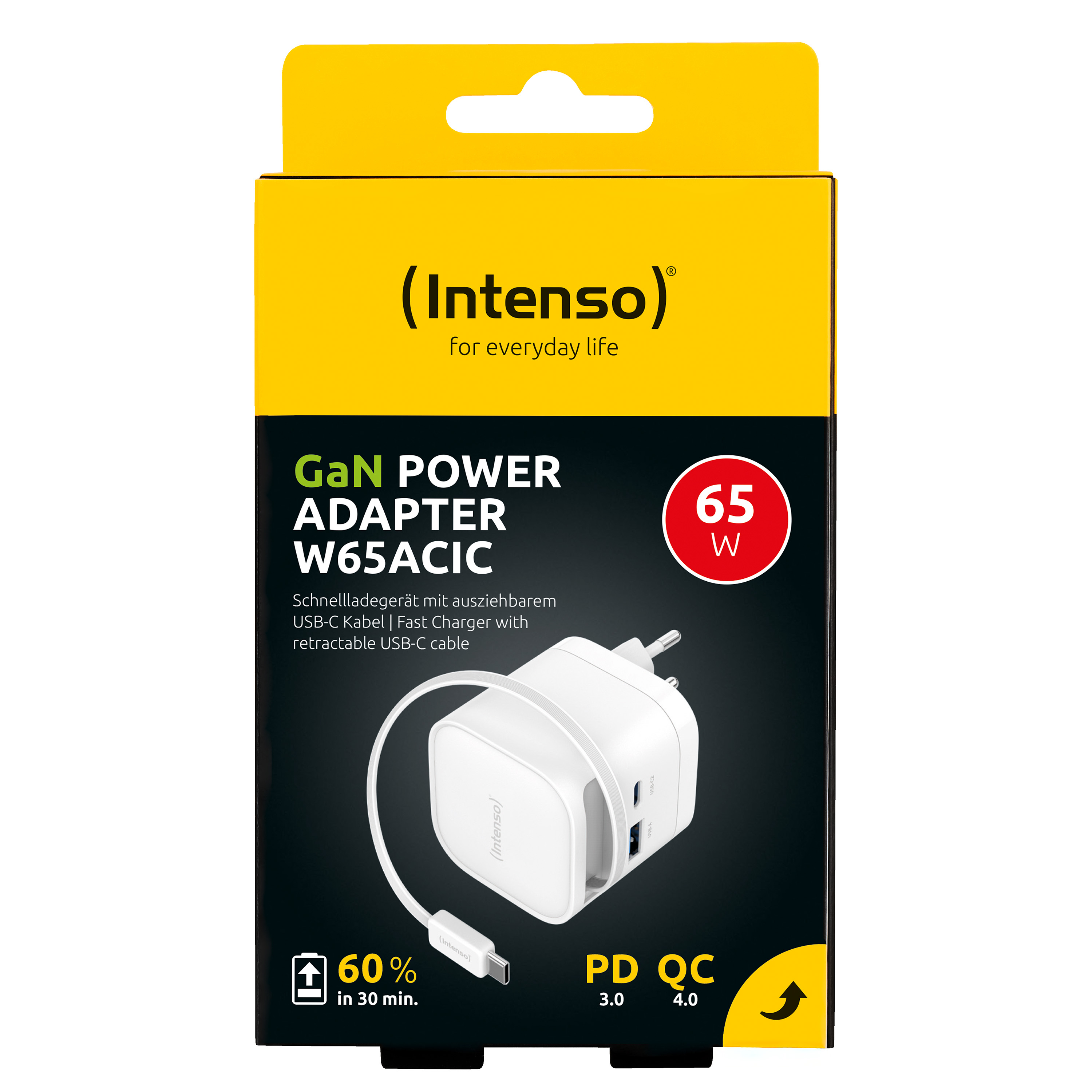 Intenso Compact Fast Charger 65W USB-C/USB-A White, Ansicht 2