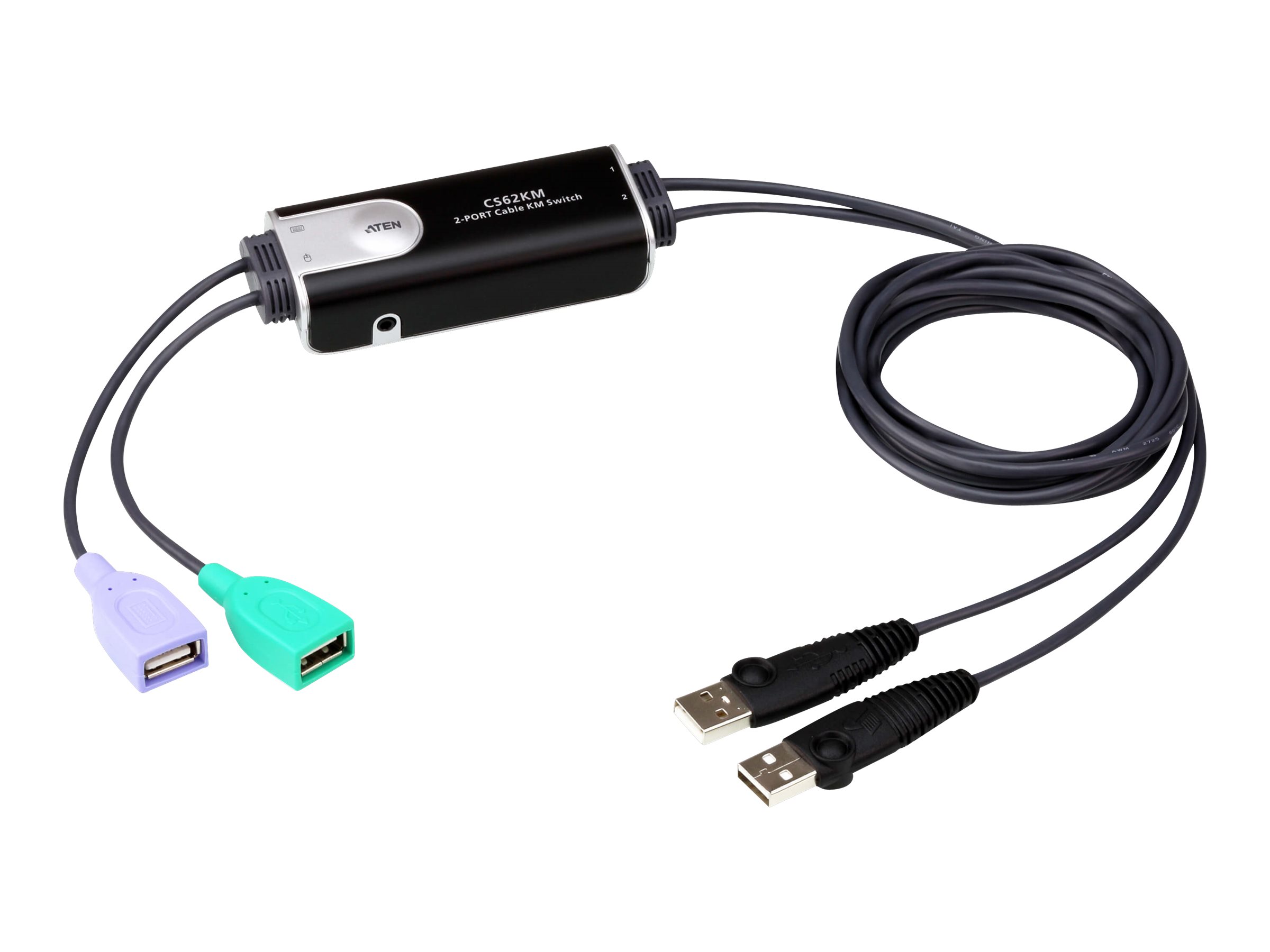 ATEN CS62KM - Tastatur-Mausschalter - 2 x USB