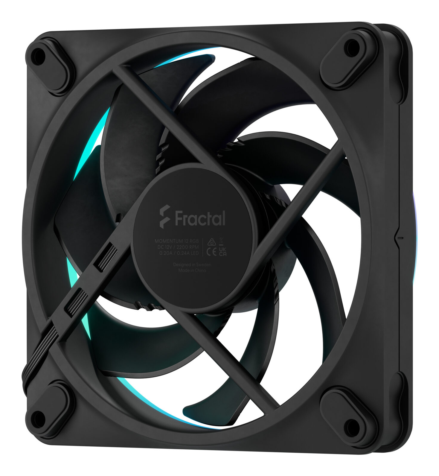 Fractal Design Momentum 12 RGB - Gehäuselüfter - 120 mm - Schwarz (Packung mit 3), Ansicht 4