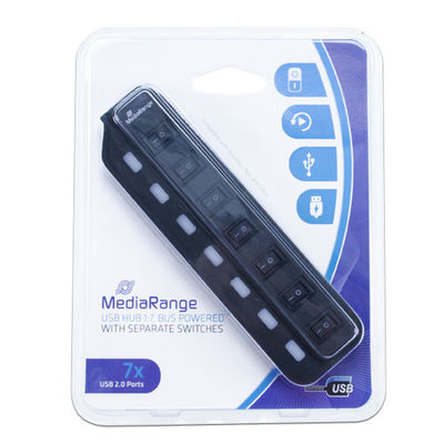 MEDIARANGE MRCS504 - Hub - 7 x USB 2.0 - Desktop, Ansicht 2