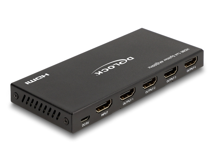 Delock HDMI Splitter 1 x in zu 4 out 4K 60 Hz mit Downscaler - Kabel - Digital/Display/Video, Ansicht 2
